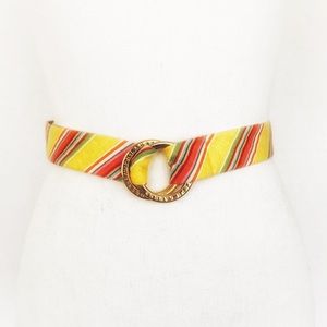 Lauren Ralph Lauren Engraved Gold Ring Linen Belt